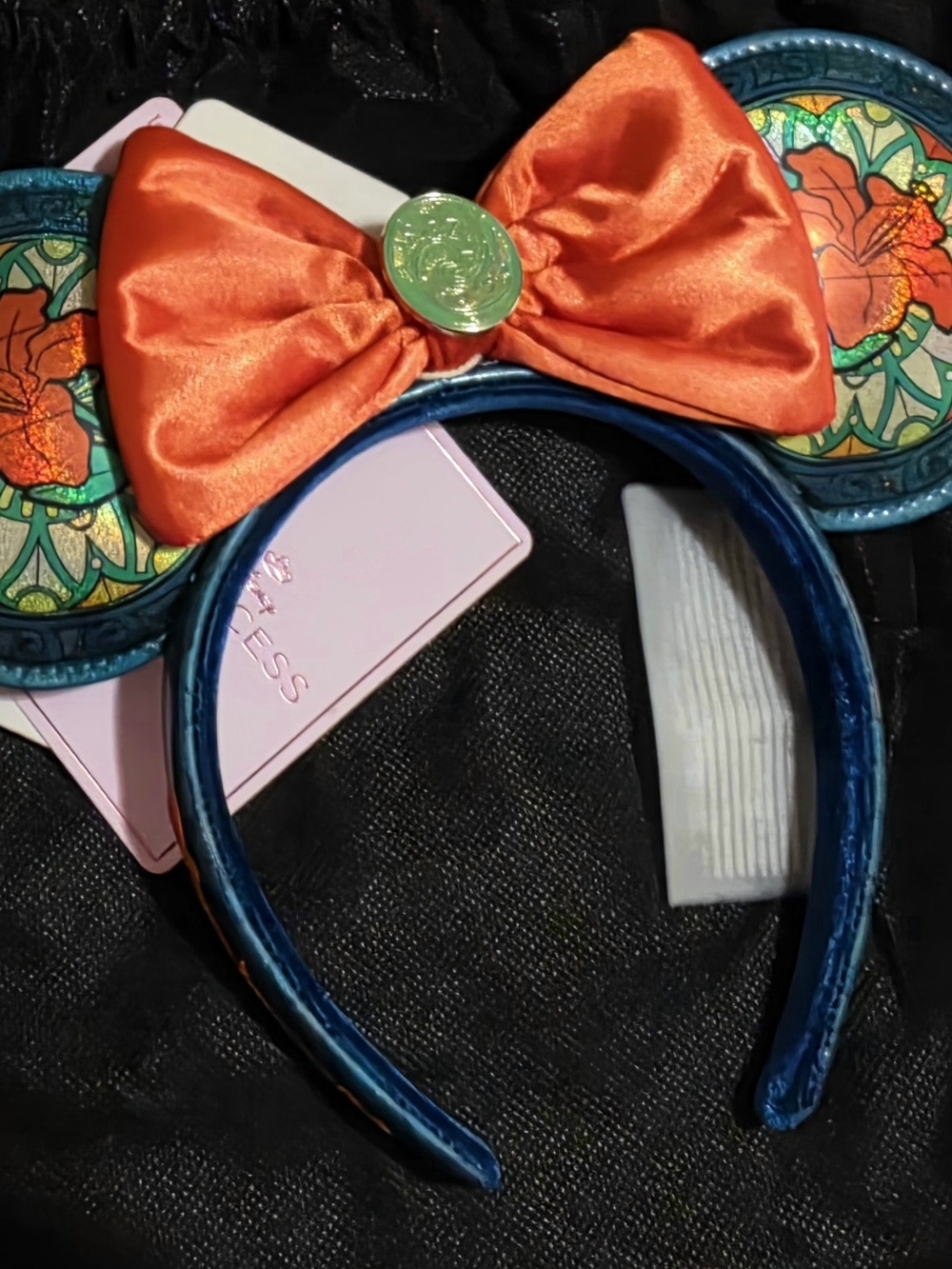 Kids Orange Bow Ear Headband - Blue & Orange Themed